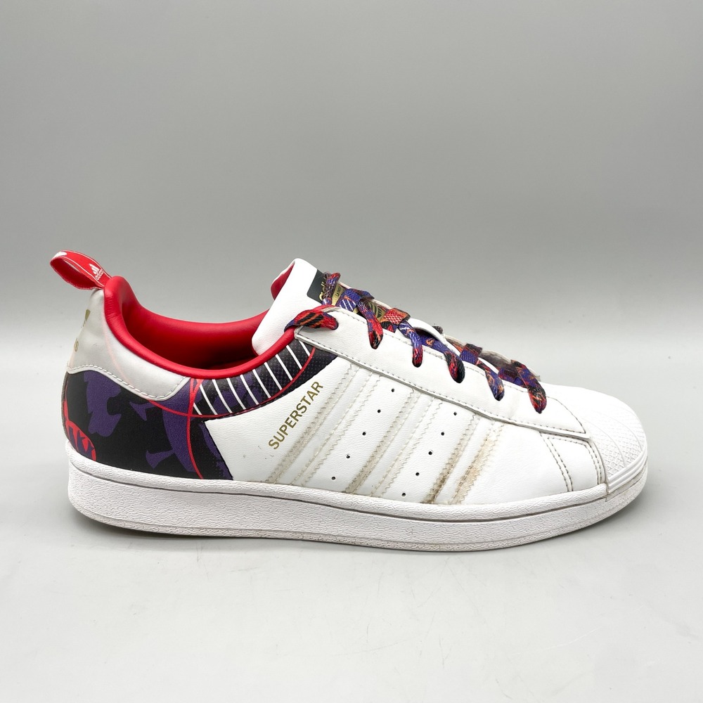 Adidas Womens 6.5 Superstar Chinese New Year Sneakers White Red Streetwear VTG